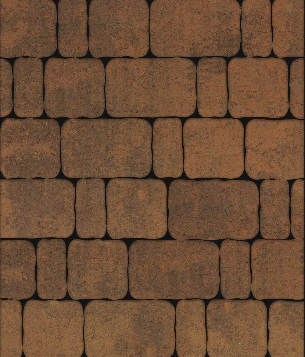 Тротуарная плитка Бержерак Листопад гладкий Сиена 60