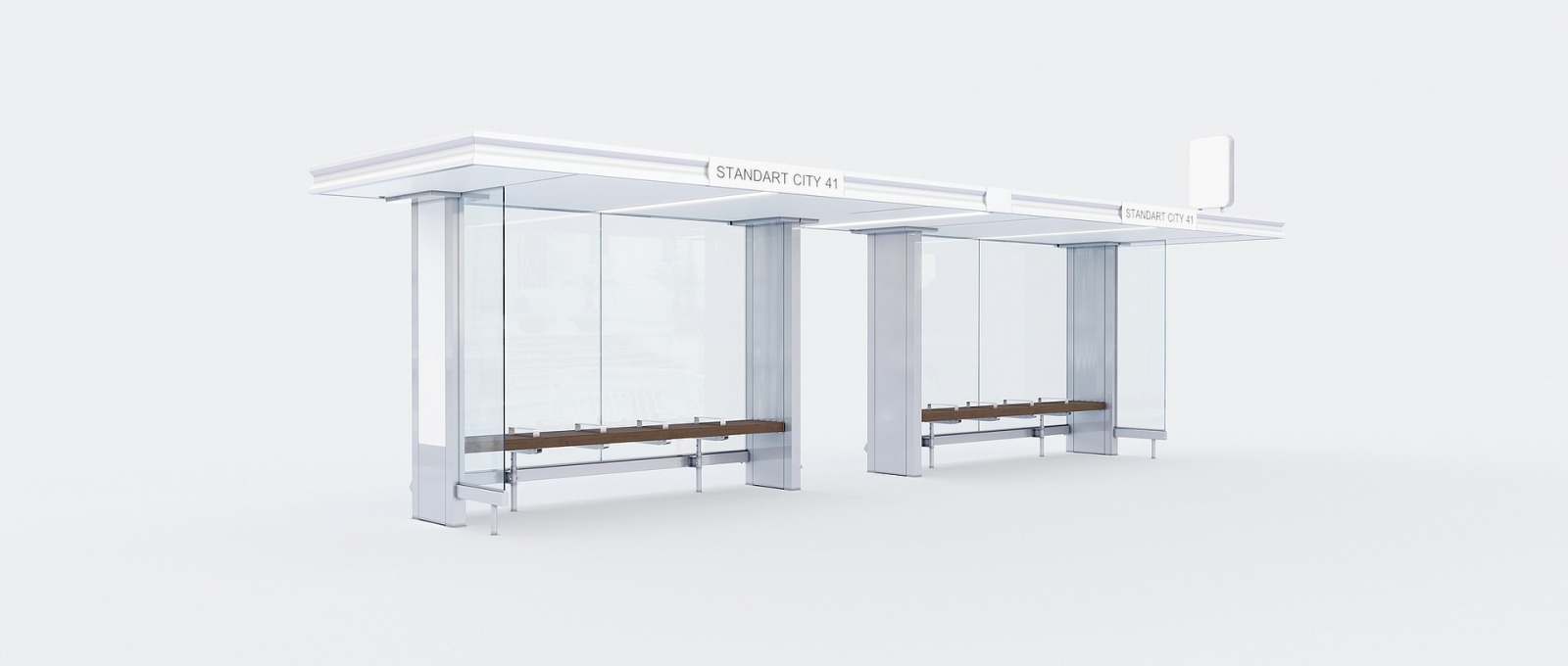 Остановочный павильон STANDART RAIL 41 разделенный
