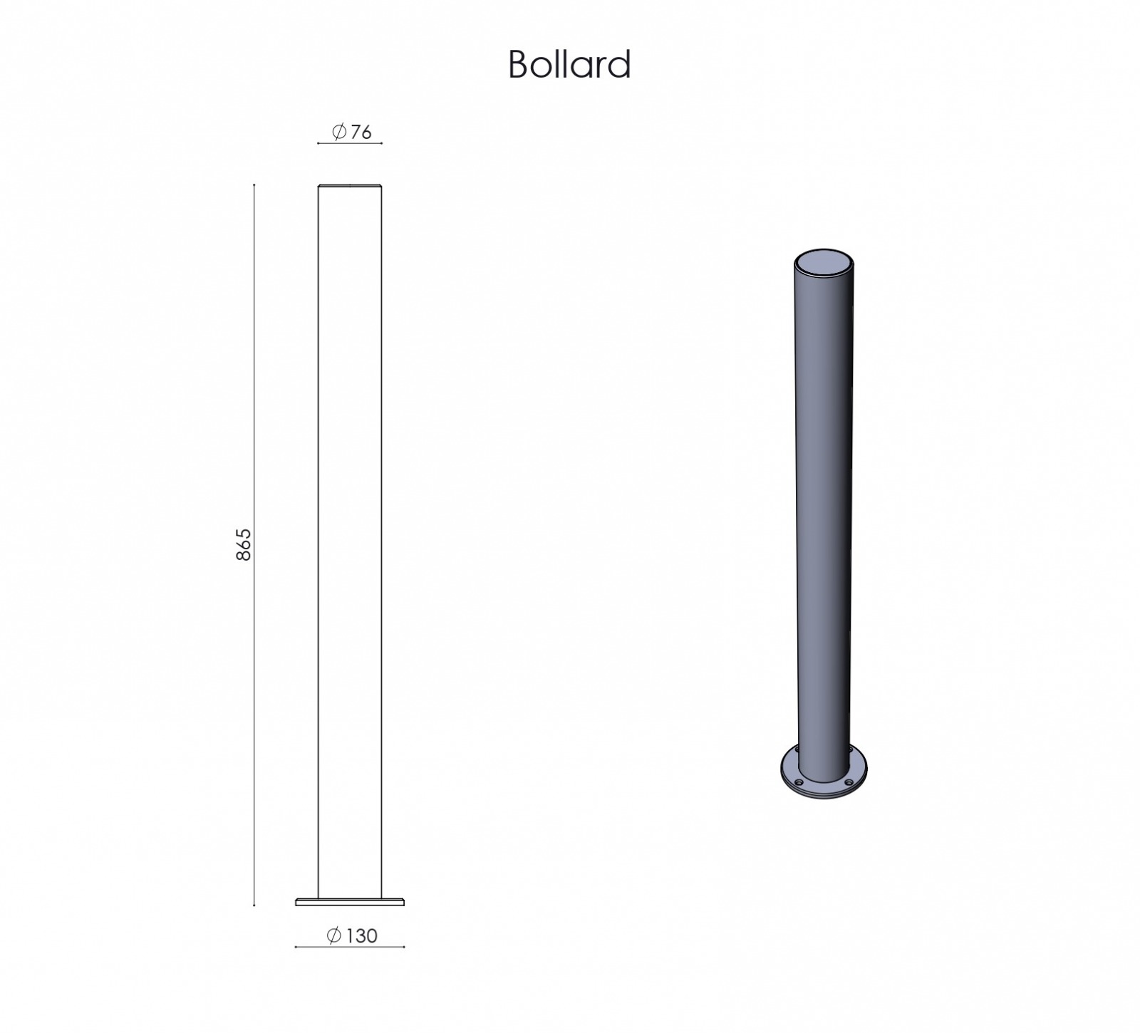 Столб ограждения Боллард Б1